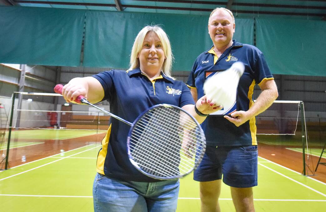 Bendigo Eaglehawk Badminton Association's Shaye Threlfall and Sam Daykin after the club's success at the state awards. Picture by Darren Howe