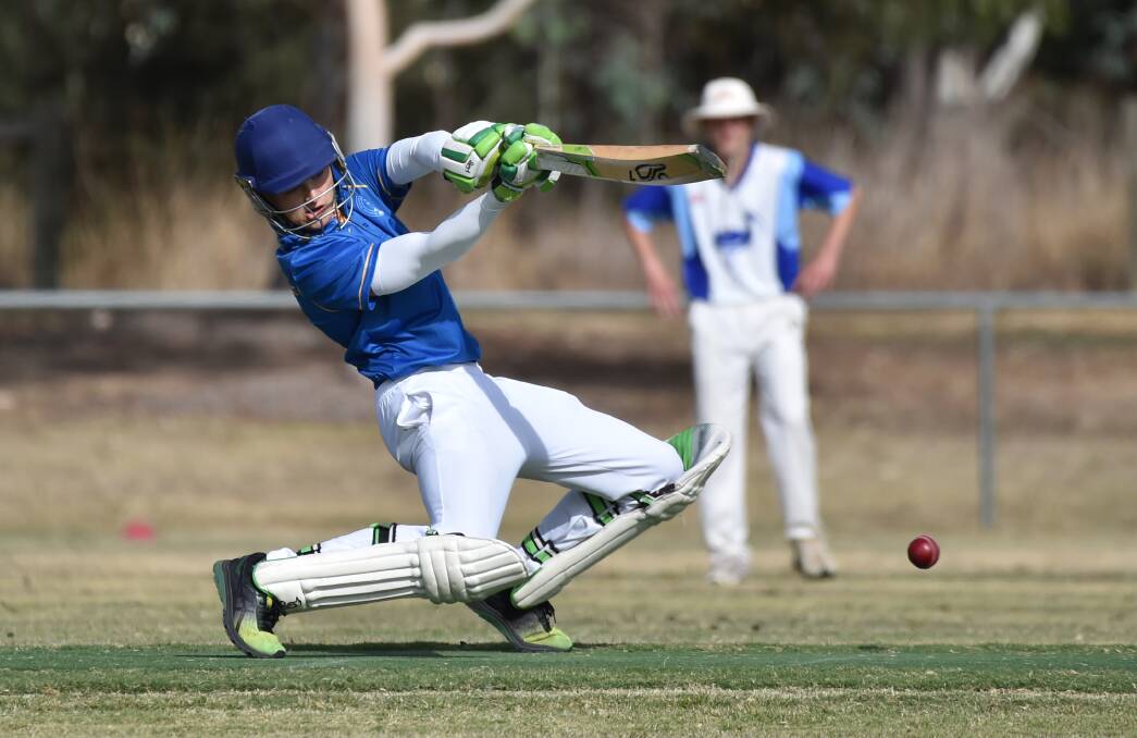 ATTACK: Jack Ginnivan plays an expansive drive for BSSC against Cohuna.