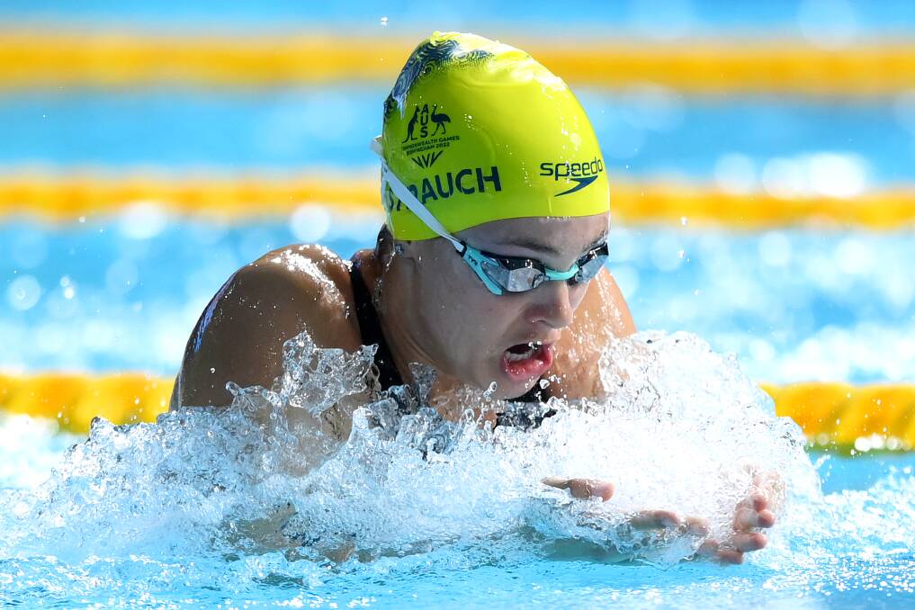 Jenna Strauch in the 50m breaststroke at the Birmingham Commonwealth Games. Picture: GETTY IMAGES