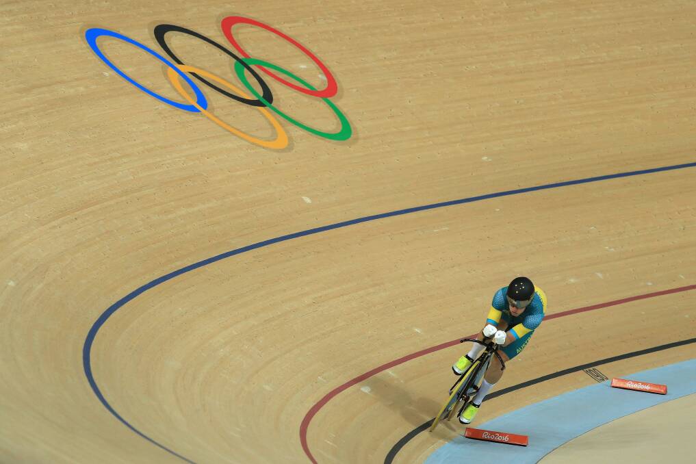 Glenn O'Shea in action in the individual pursuit. Picture: GETTY IMAGES.
