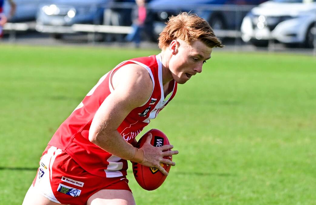 ON TARGET: Will Keck kicked a couple of goals for the Bloods on Saturday.