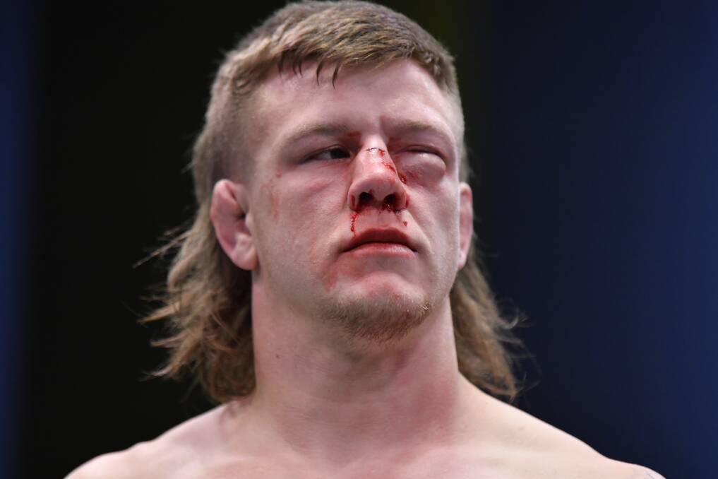 THAT HURTS: Jimmy Crute after his loss to Jamahal Hill in Las Vegas. Picture: GETTY IMAGES