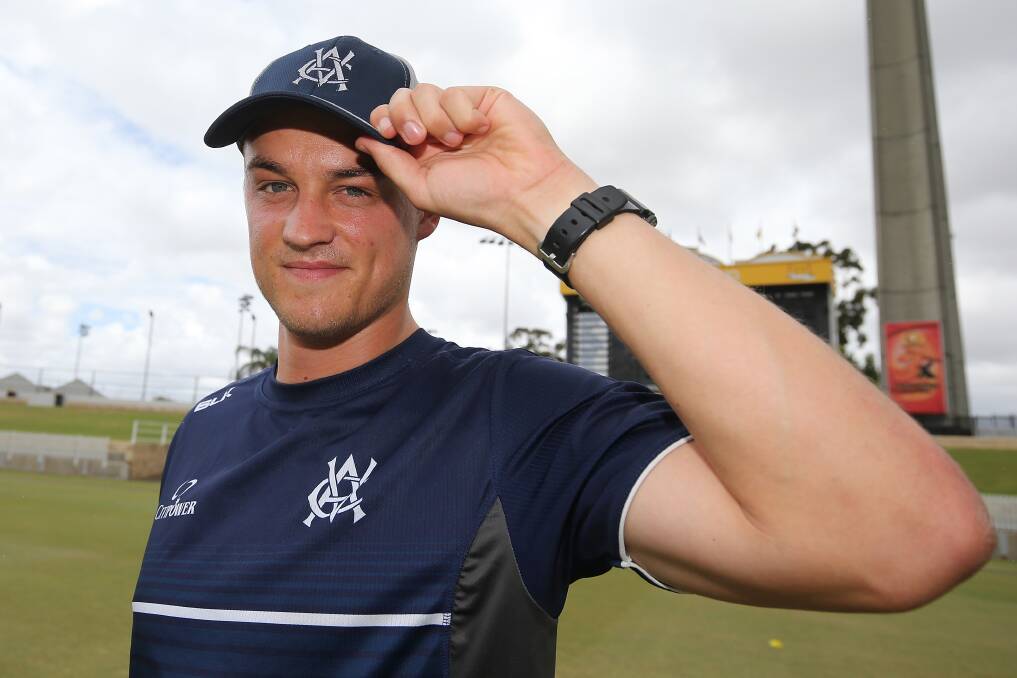 Xavier Crone after being presented with his first Victorian cap. Picture: GETTY IMAGES