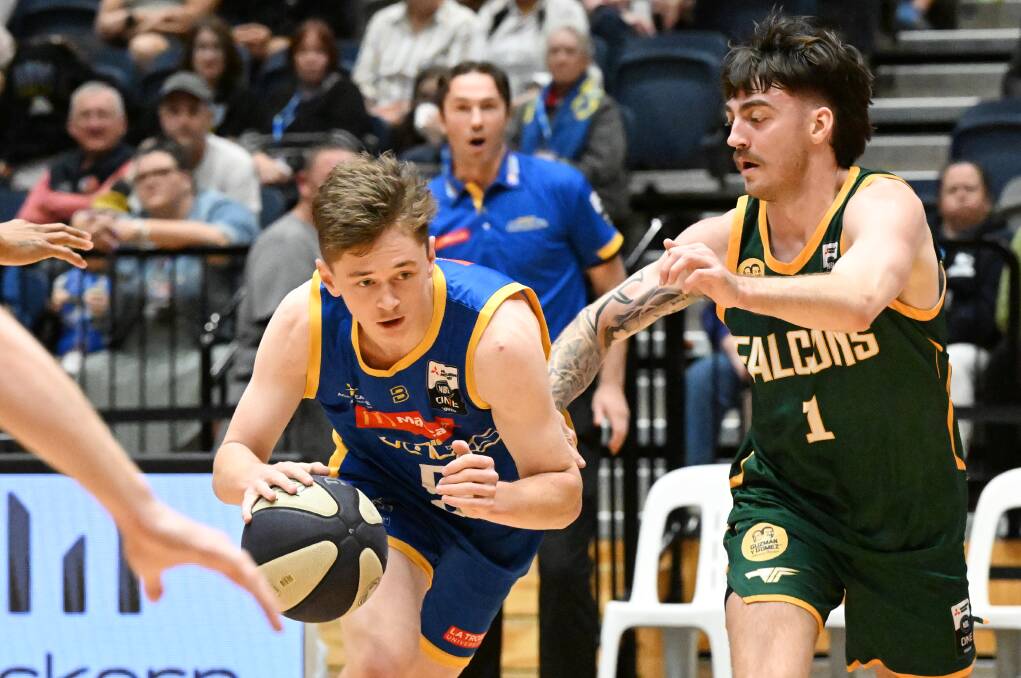 Bendigo Braves guard Lachlan O'Brien drives to the basket in Saturday night's win over Waverley. Picture by Darren Howe