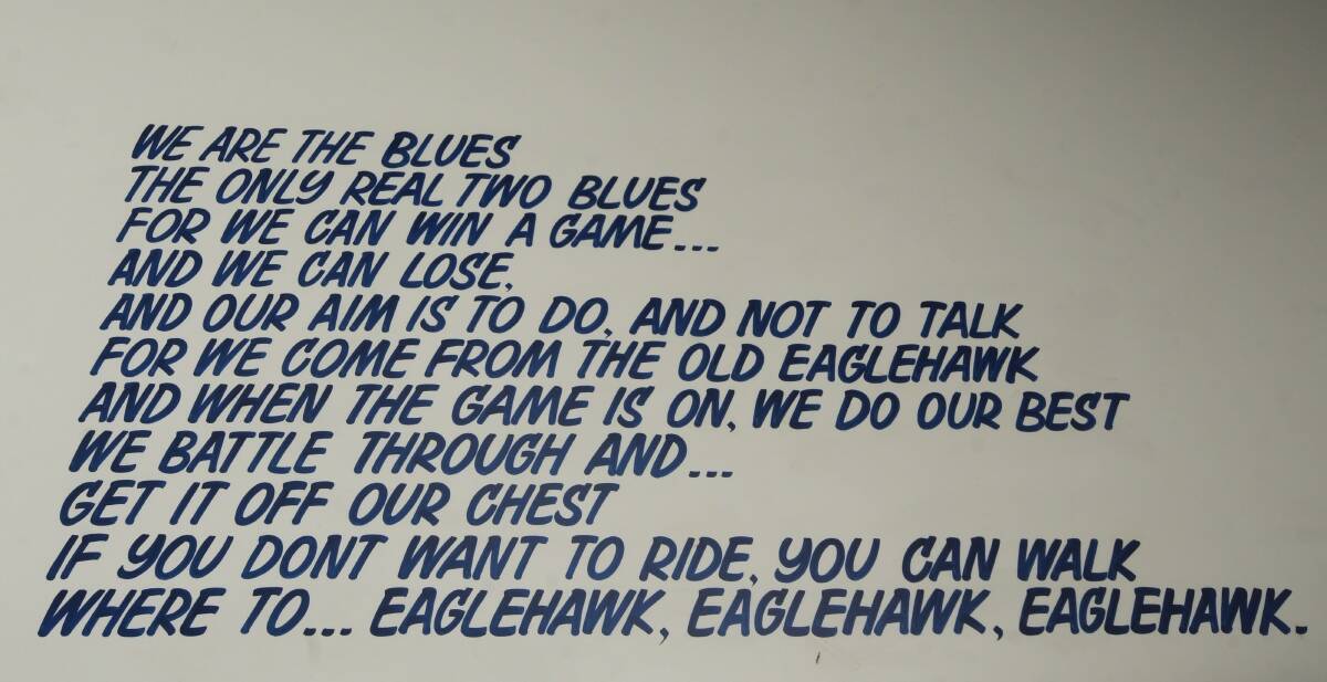 The words to Eaglehawk's unique - and catchy - club song.
