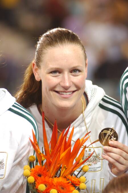 Emily McInerny after winning gold at the 2006 Commonwealth Games.