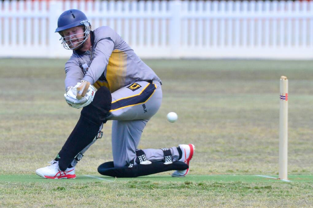 BOUNDARY: Harry Whittle plays a sweep during his late cameo for the Tigers. Picture: DARREN HOWE