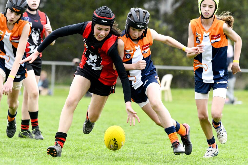 ONE-ON-ONE: Action from the White Hills versus MGYCW-Sandhurst under-13 girls game.