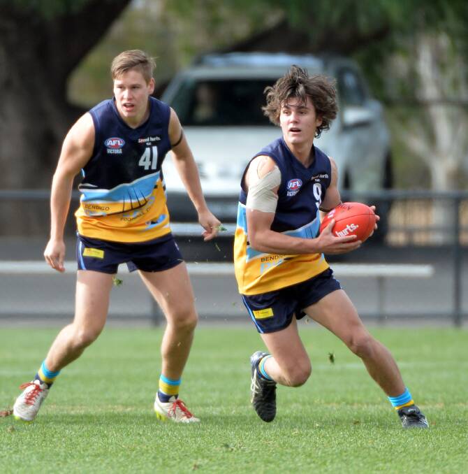 Lachlan Schultz in action for the Bendigo Pioneers in 2015.