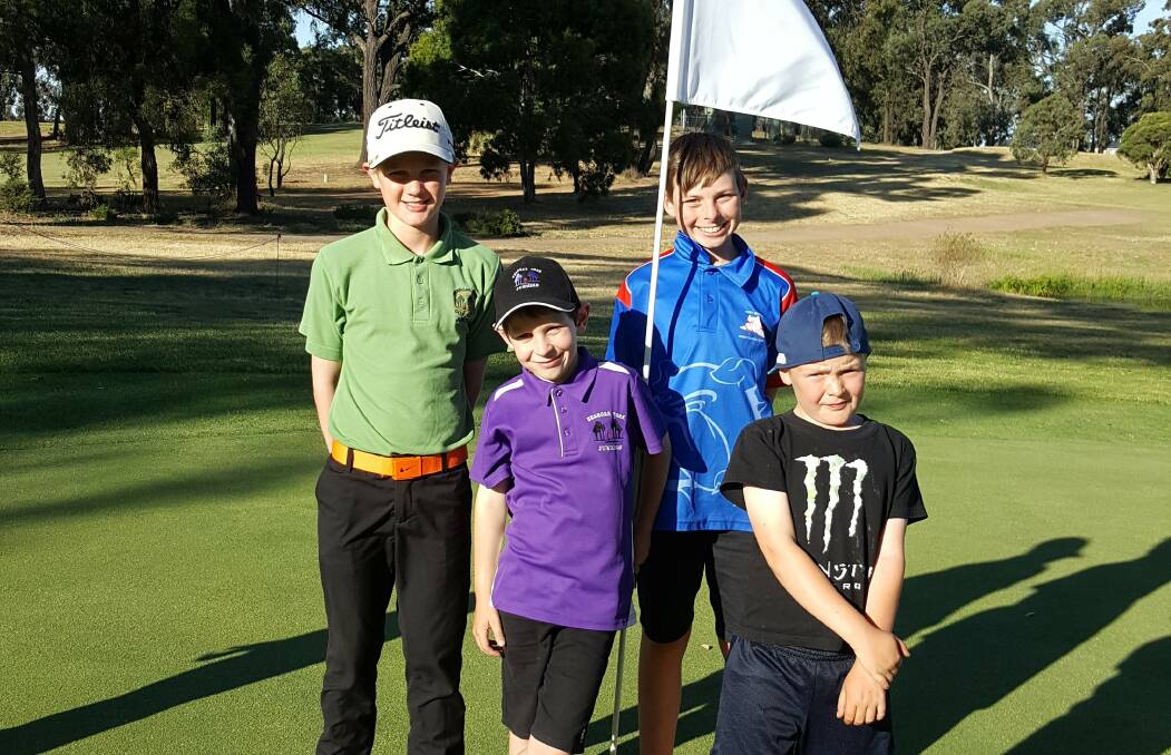 WELL PLAYED: Junior golf winners Morten Hafkamp, Ted Sparks, Tyson Aisbett and Declan Todhunter. Picture: CONTRIBUTED