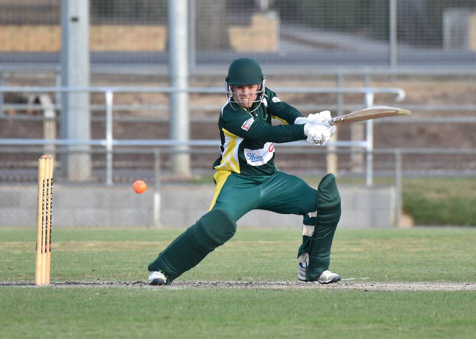 RAMPANT ROOS: Kangaroo Flat batsman Dylan Gibson. The Roos are on top of pool two in the BDCA T20 competition. Picture: GLENN DANIELS