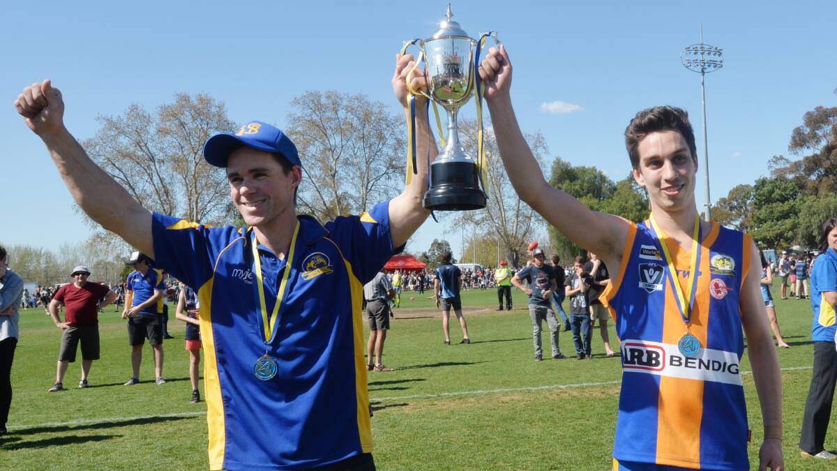 Christian Carter after coaching the Golden Square reserves to the 2015 premiership.