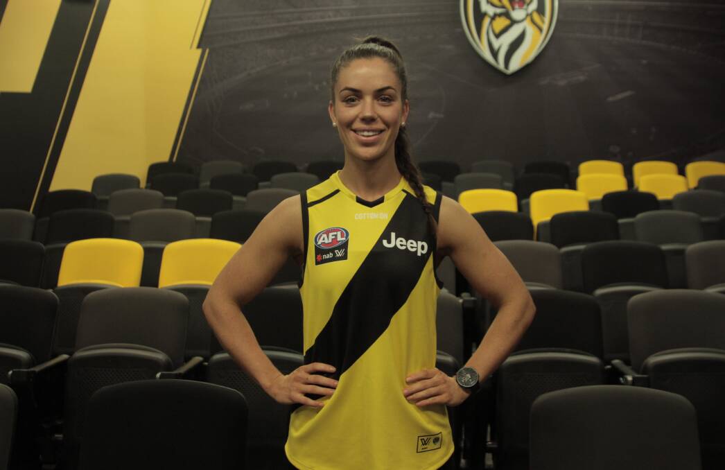 YELLOW AND BLACK: Bendigo's Grace Campbell will play in her first AFLW game on Saturday. Picture: RICHMOND FC