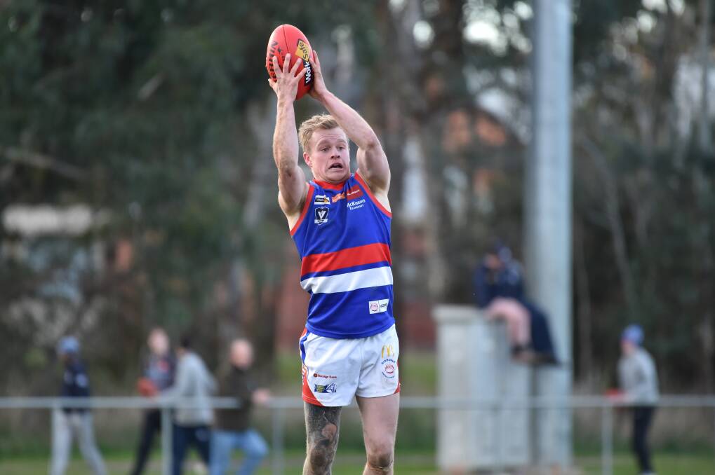 Ethan Minns marks for the Dogs in 2019.
