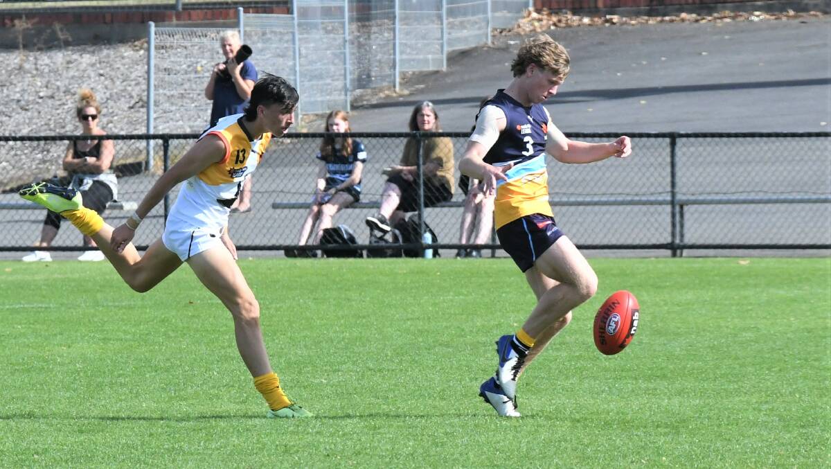 SPEEDY: Max Dow runs into an open goal for the Pioneers in the second quarter of the loss to Dandenong.