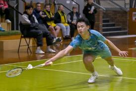 Jack Wu showed plenty of athleticisicm on his way to victory in the men's singles final. Picture by Enzo Tomasiello