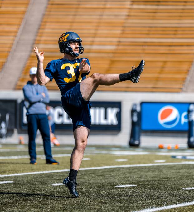 Jamieson Sheahan works on a spiral. Picture: CAL FOOTBALL