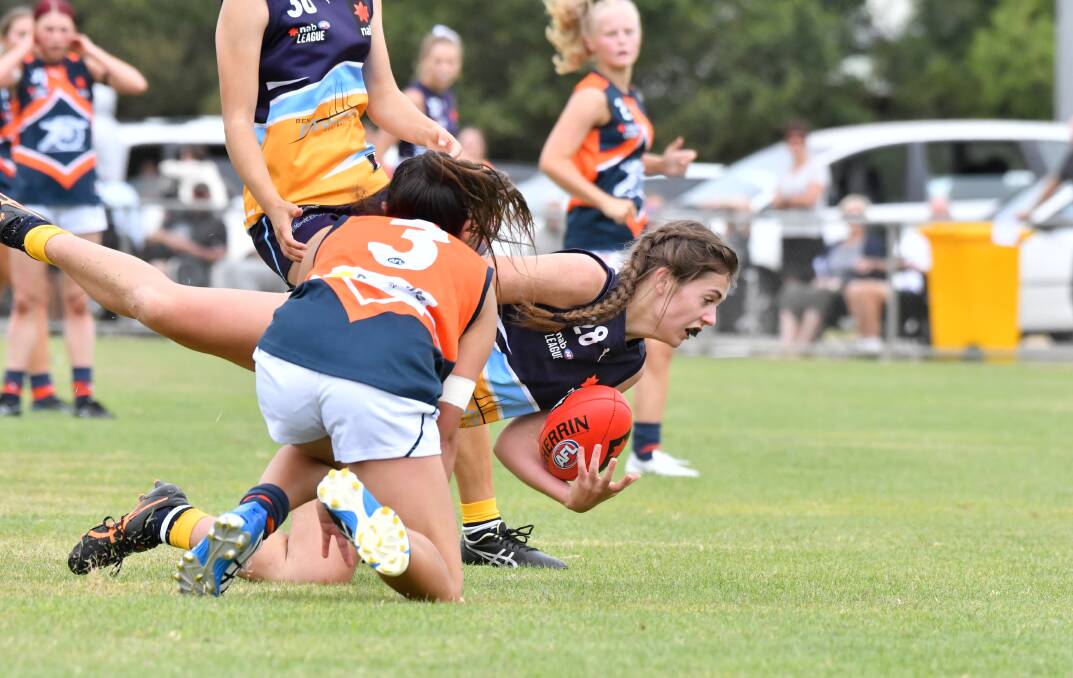 Tara Slender was one of the Pioneers' best players against Calder. Picture: NONI HYETT