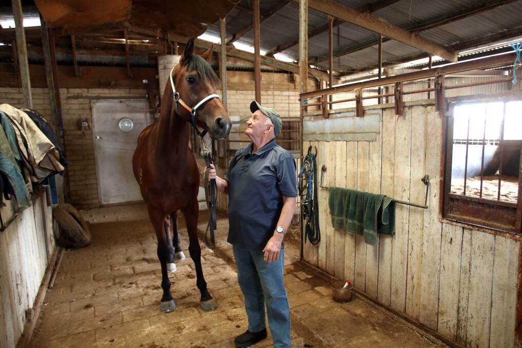 Graham Browney and his horse Big Roy. Picture: GLENN DANIELS