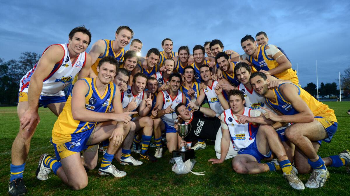The 2012 BFNL team which defeated Gippsland. Brothers Adam and Travis Baird played together in the win.