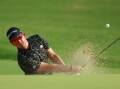 CLASS: Lucas Herbert blasts his way out of trouble on day one of the PGA Championship. Picture: GETTY IMAGES