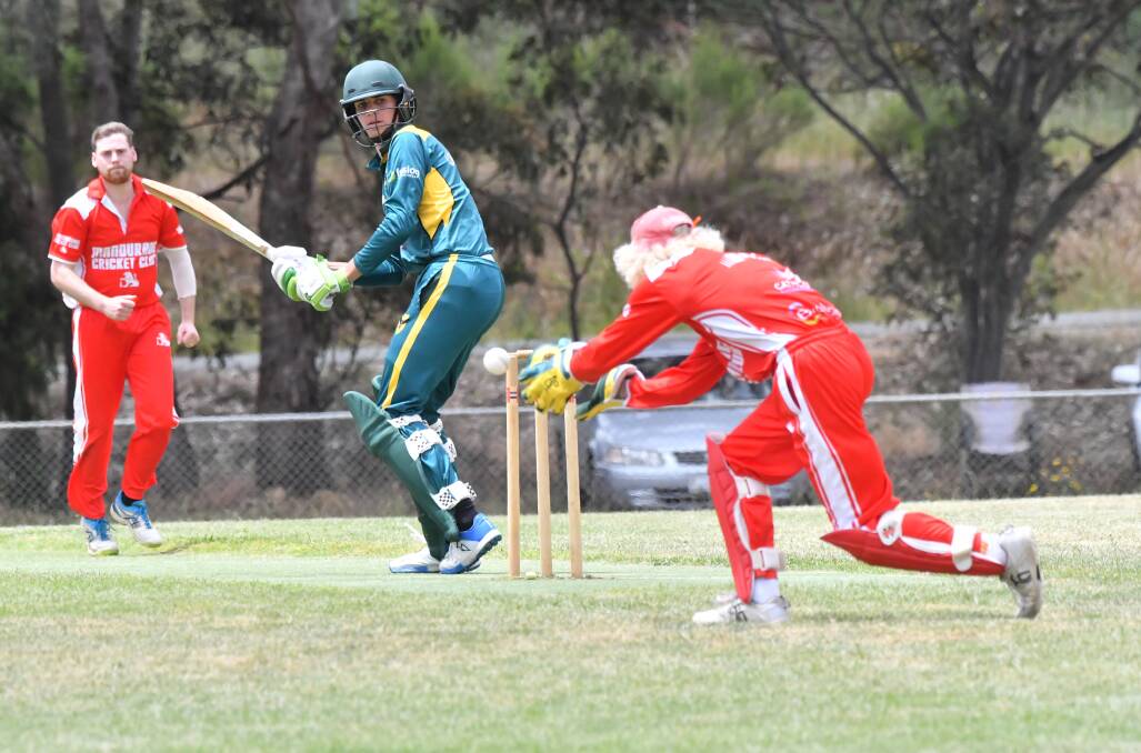 Action from last Saturday's clash between Mandurang and Spring Gully. Picture: NONI HYETT