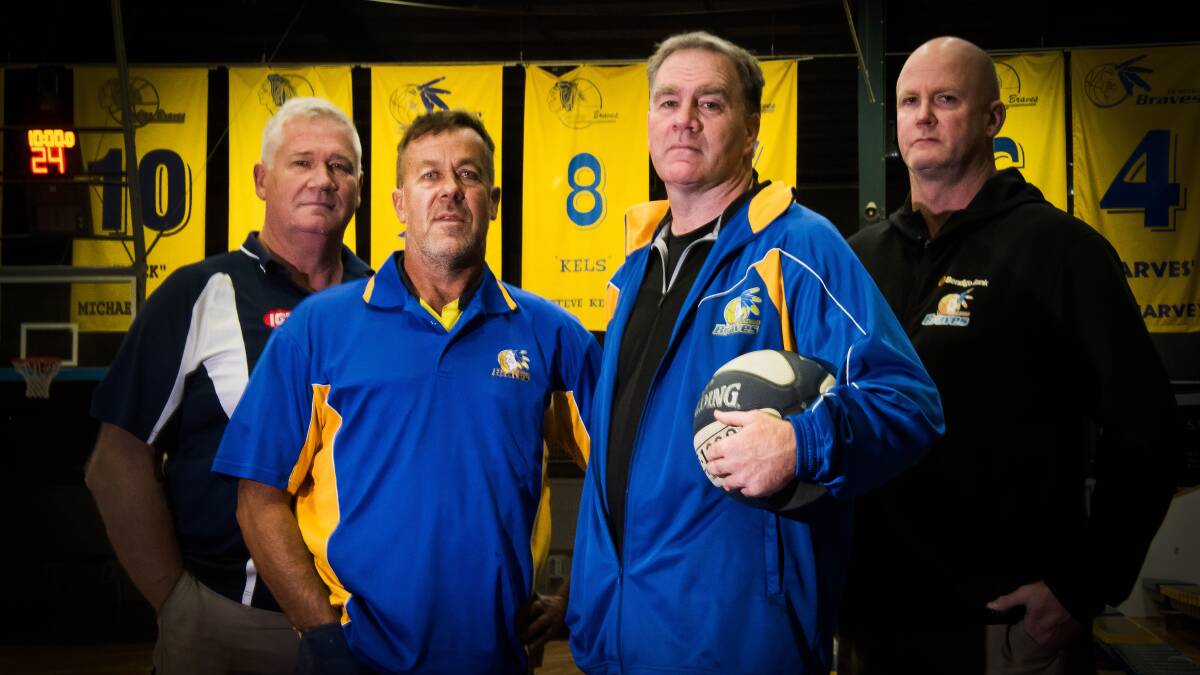 MATESHIP: Mick Spear, David Beks, David Flint and Justin Cass ahead of the Steve Kelly Memorial Game. Picture: BRENDAN McCARTHY