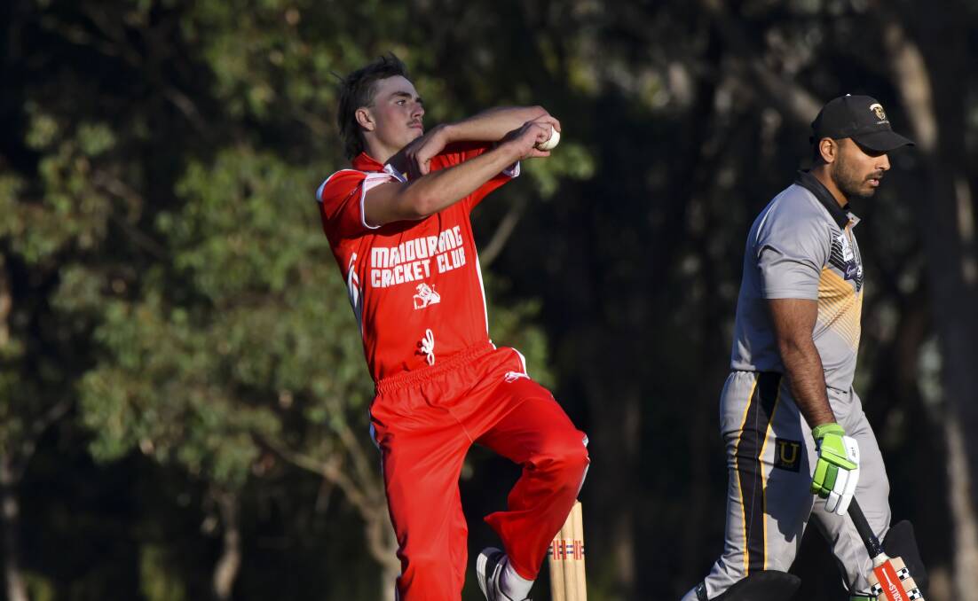 ALL-ROUNDER: Zane Keighran bowls for Mandurang after making a century earlier in the night.