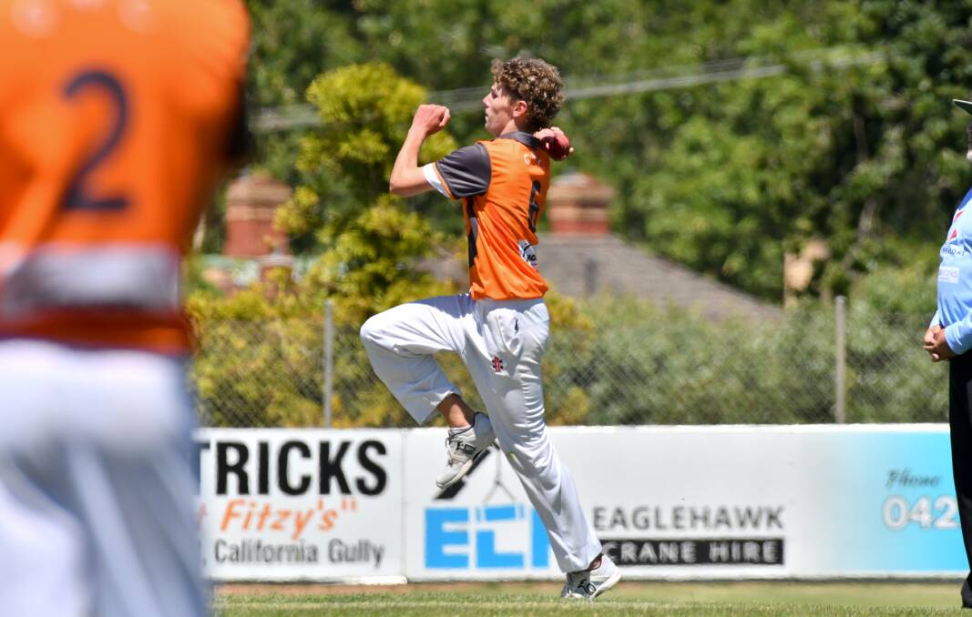 Goulburn Murray under-16 bowler Alex Wagner. Picture: NONI HYETT