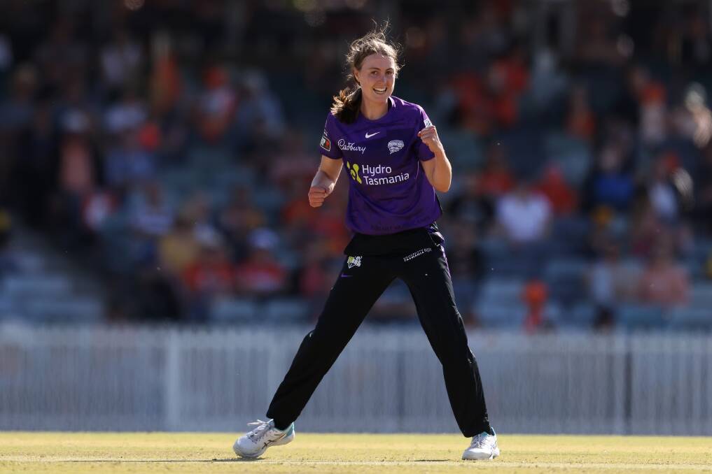 PUMPED UP: Tayla Vlaeminck after taking a key wicket in the WBBL. Picture: GETTY IMAGES