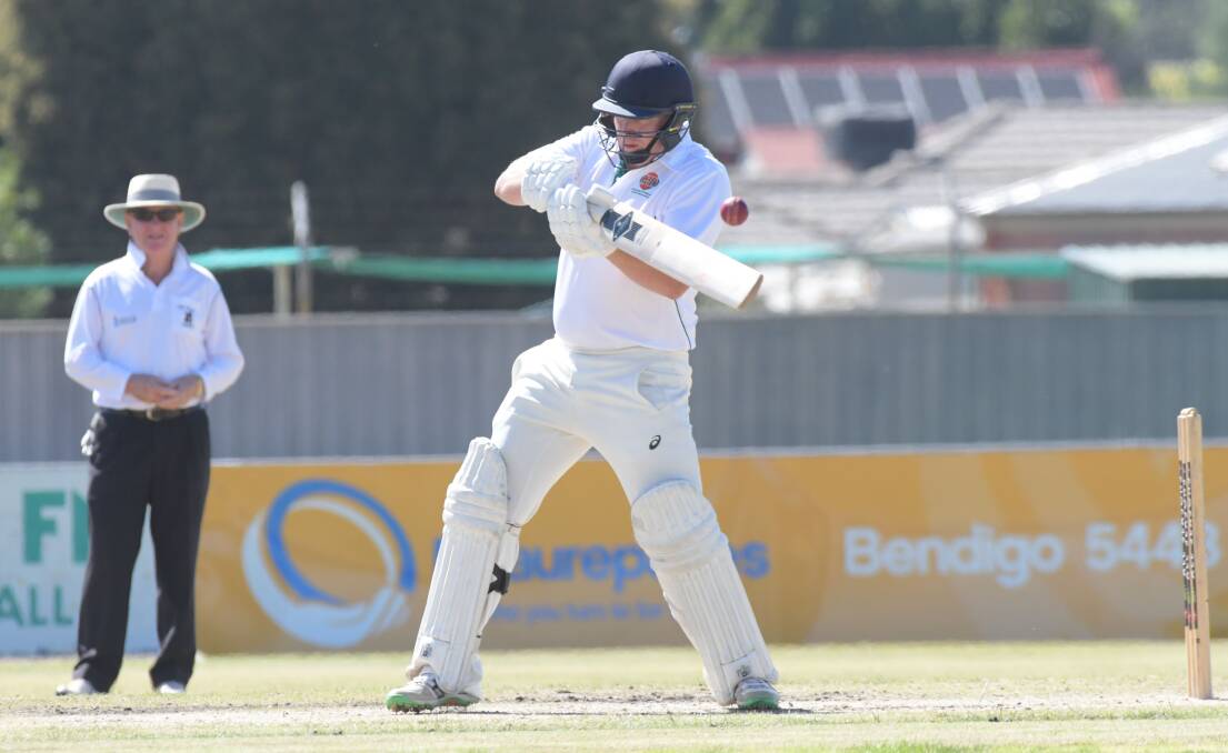 CUT SHOT: Adam Dudderidge on his way to 67 for Gisborne against Emu Valley at Dower Park. Picture: NONI HYETT
