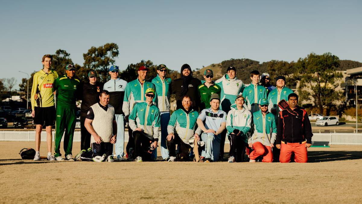 The Australian blind cricket squad. Sheehan is in the front row on the far left. Picture: CRICKET AUSTRALIA