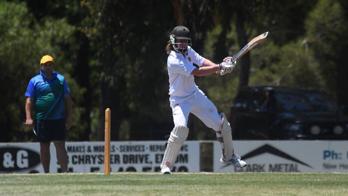 CUT SHOT: Xavier Grant during his fine innings for the BDCA.