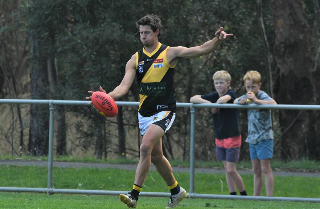 CLEVER: Rhys Magon kicked nine goals for the Tigers on Saturday to take his season tally to 61.
