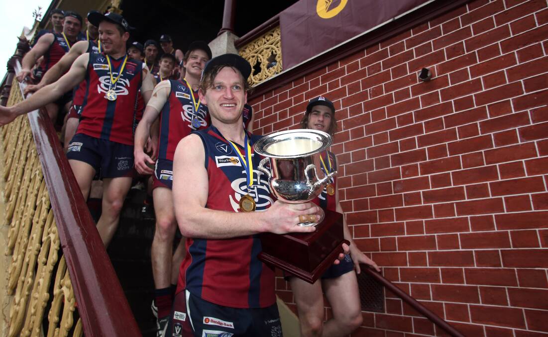 Nick Stagg after the 2016 premiership.