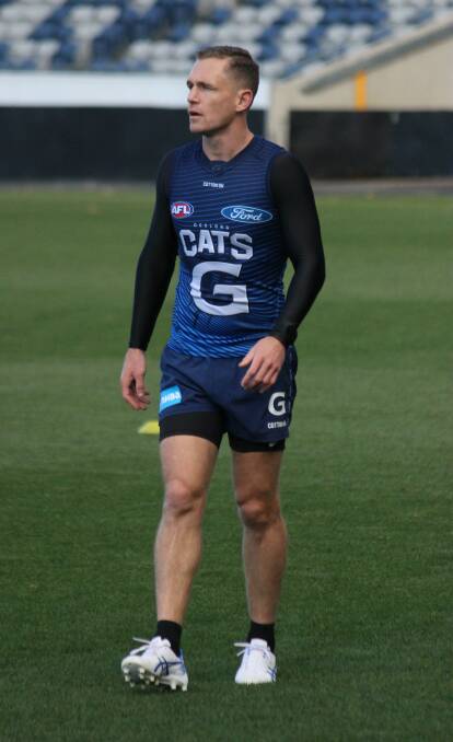 Joel Selwood at training with the Cats. Picture: GEELONG FC