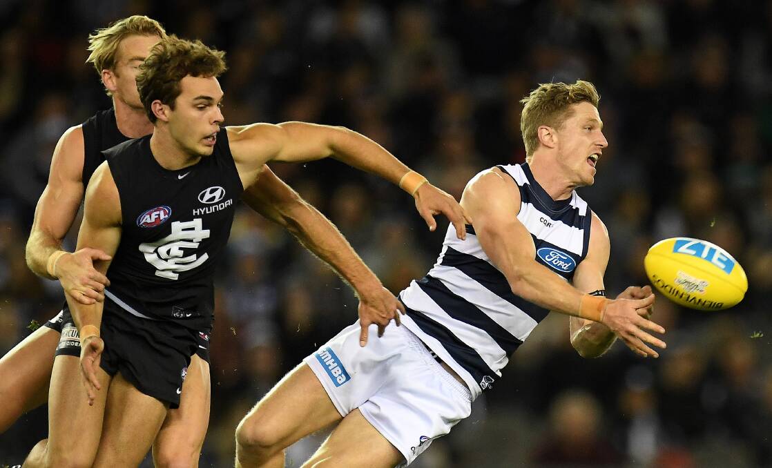 Geelong's Scott Selwood will go head-to-head with the Swans' midfielders in round 16.