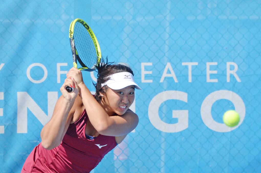 BACKHAND DRIVE: The United States' Yuki Kristina Chiang on her way to victory on Sunday.