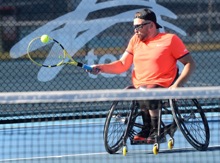 Dylan Alcott on his way to victory in the final. Picture: DARREN HOWE