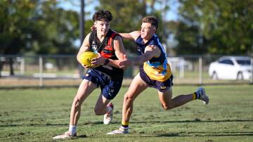 Nash Ramage and Jye Chambers will play their first Coates Talent League under-18 games on Sunday. Picture by Enzo Tomasiello