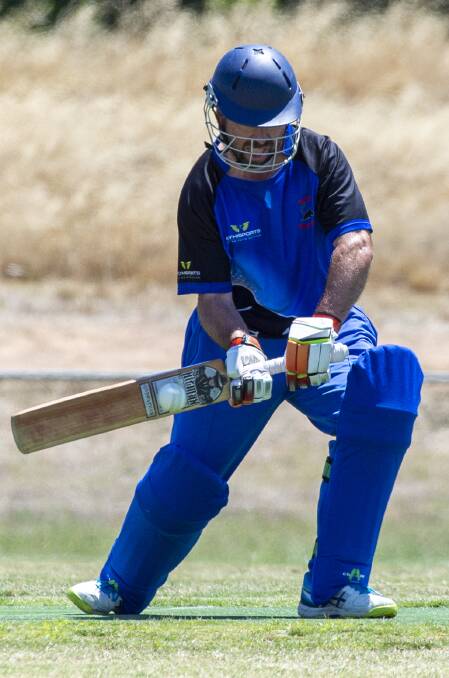 STILL GOT IT: Marong opening batsman Scott Ross on his way to 65 against United on Saturday. Pictures: DARREN HOWE