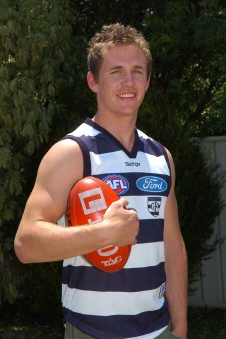Joel Selwood after being drafted by the Cats in November, 2006.