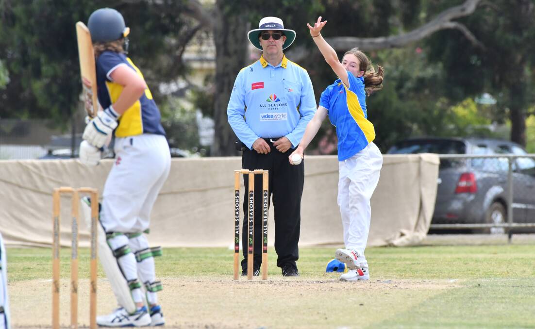 White Hills' Maddy Best bowls for Northern Rivers against the Highlanders. Picture: NONI HYETT