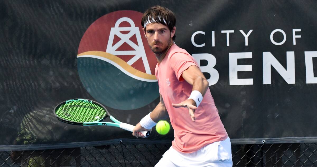 GUTSY WIN: Portugal's Gastao Elias is through to the final 16 at the Bendigo International. Picture: NONI HYETT