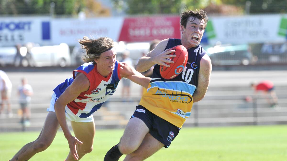 ELUSIVE: Brent Daniels in action for the Bendigo Pioneers against Gippsland at the QEO in the TAC Cup in 2017.