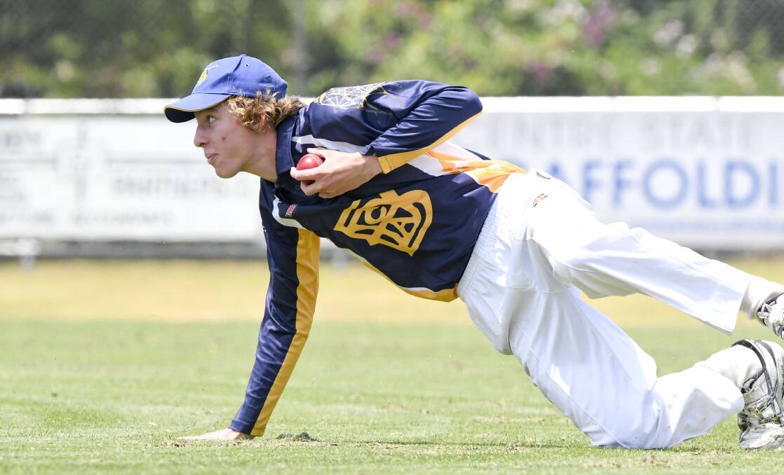 FIELDING: Angus Chisholm took two wickets for the BDCA under-17s in the grand final against Shepparton. Picture: NONI HYETT