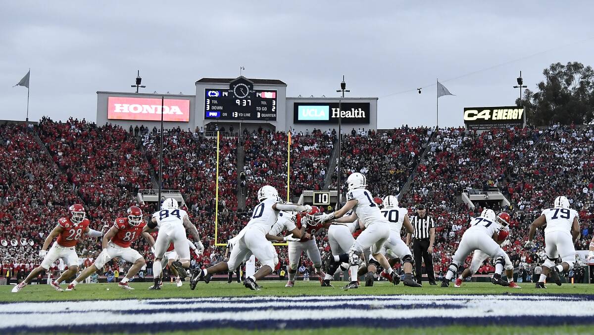 The Utah Utes and Penn State do battle in the Rose Bowl in Los Angeles. Picture by Getty Images
