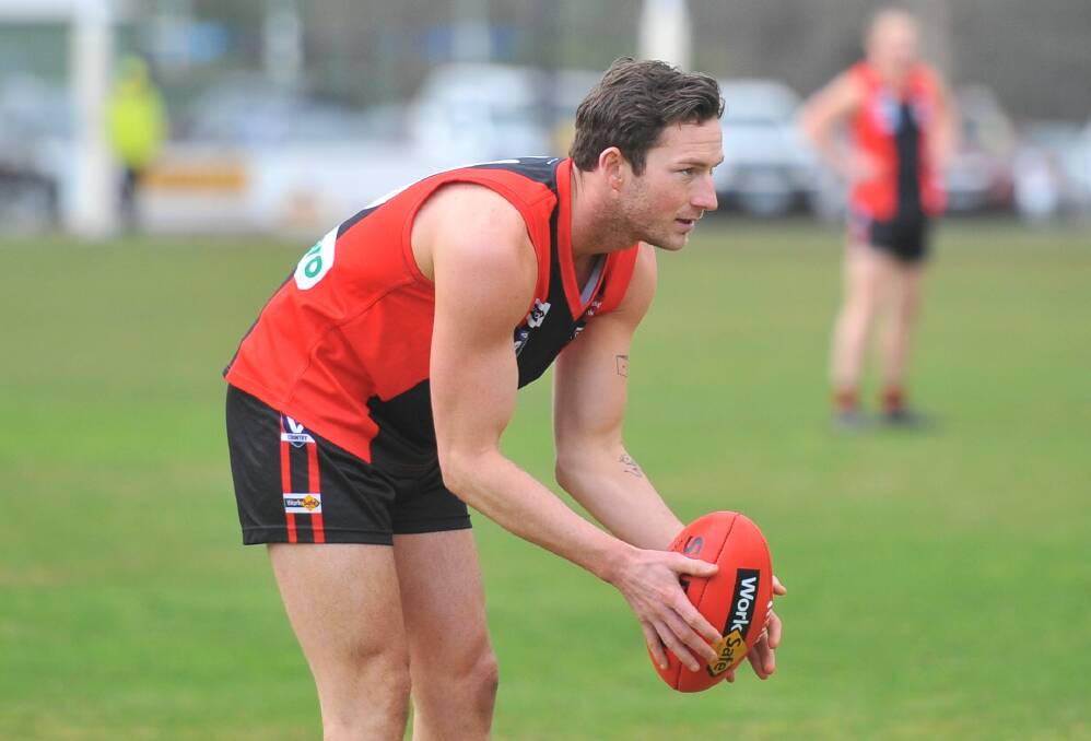 UP AND ABOUT: Jed Lamb had a day out against Heathcote on Saturday.