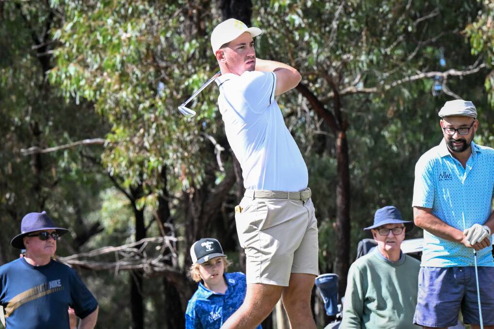 Lucas Herbert on the seventh tee at Neangar Park. Picture by Darren Howe