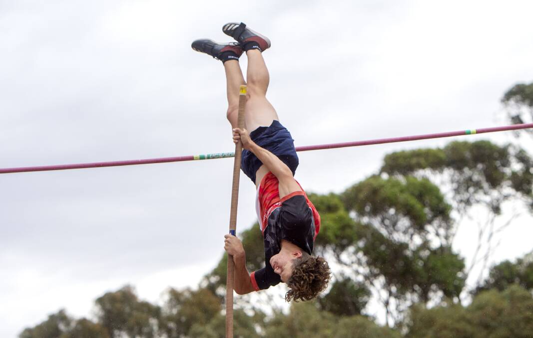 James Woods shows the form that qualified him for the Australian All-Schools track and field championships. Picture: DARREN HOWE